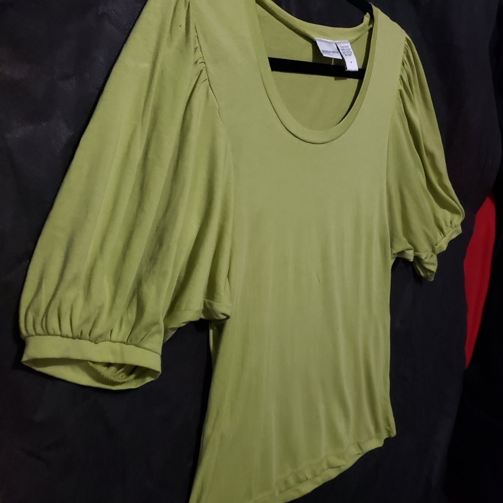 90'S Newport News Scoopneck fitted Top puffed sleeves-small-nwot